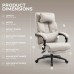 DOWINX Fabric Office Chair, Ergonomic Gaming Computer Chair with Footrest, Lumbar Support, Swivel Wheels for Home, Office - LS-6653F